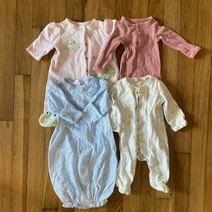 Newborn Baby Footies Sleepers with Snaps
